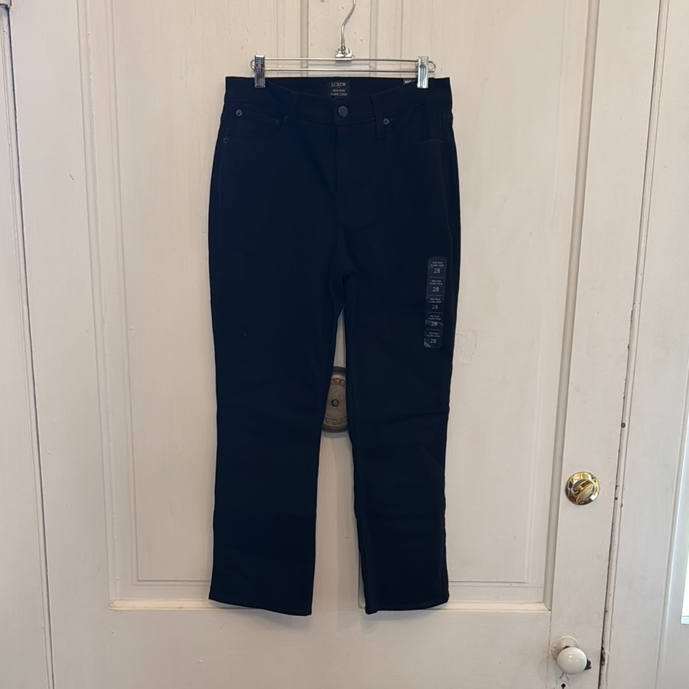J. Crew Factory Black Mid-Rise Flare Crop Jeans